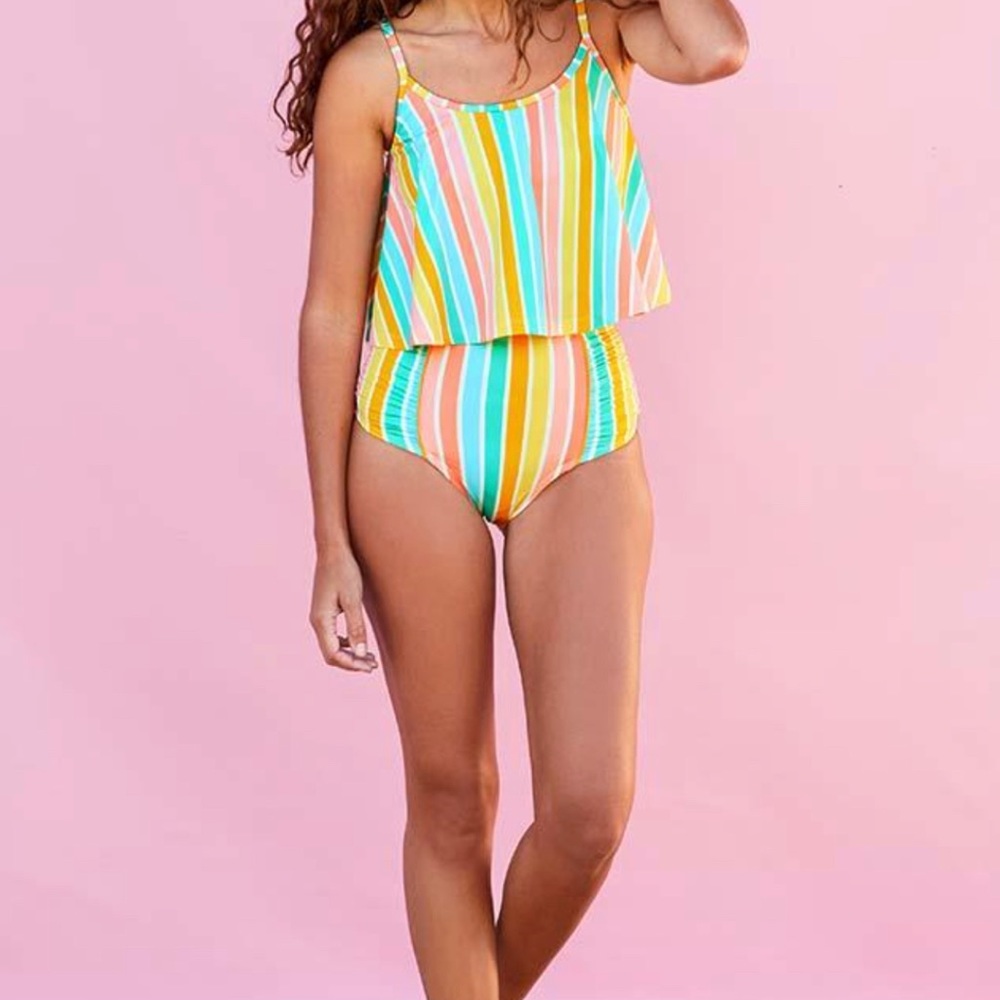 Colorful Coast Swim Top and Bottom- Size S